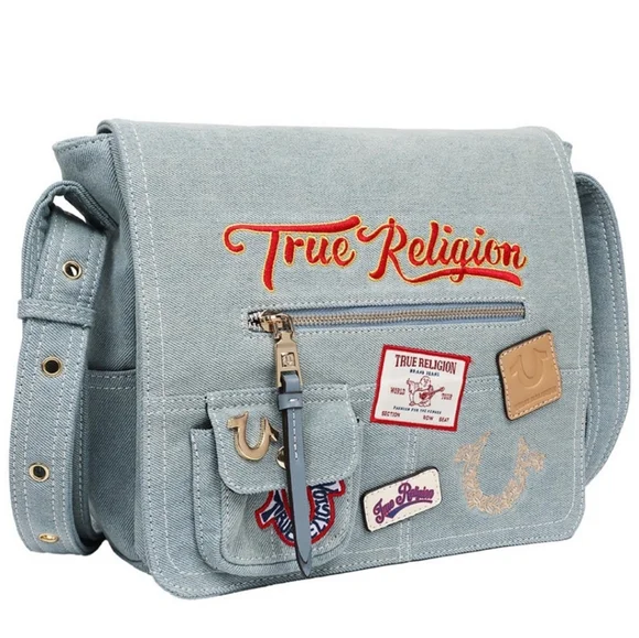 NEW True Religion Denim Messenger Handbag - Picture 2 of 6